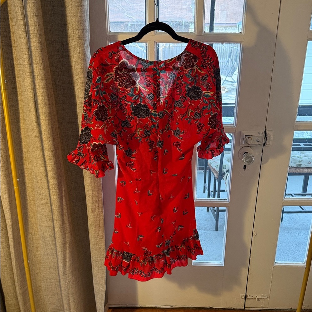 Parisian Works Red Floral Mini Dress - Picture 3 of 4